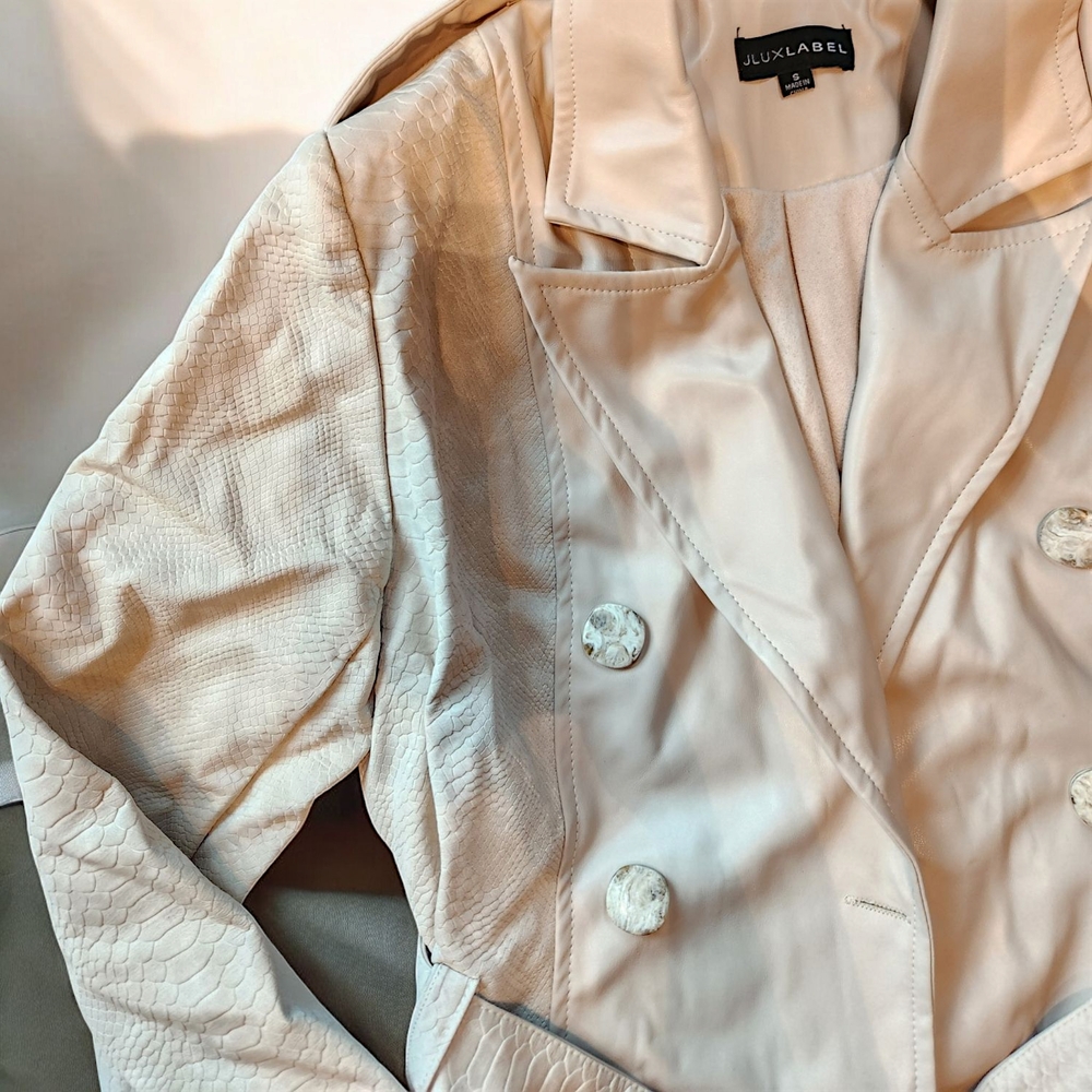JLUXLABEL Women's Beige Double-Breasted Trend